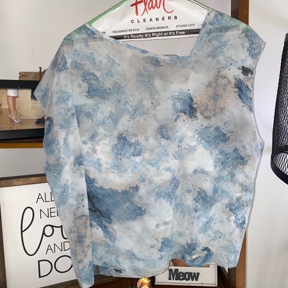 Blue Ruffled blouse - Picture 2 of 3